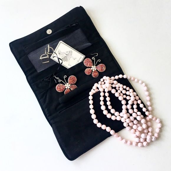 Isabella’s Journey Quilted Fabric Tri-Fold Jewelry Travel Clutch Bag - Picture 3 of 7